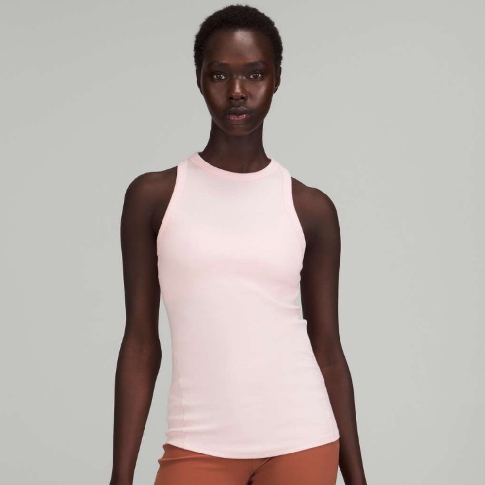 lululemon athletica Pale Pink strawberry milkshake baby ribbed Tank Top 4